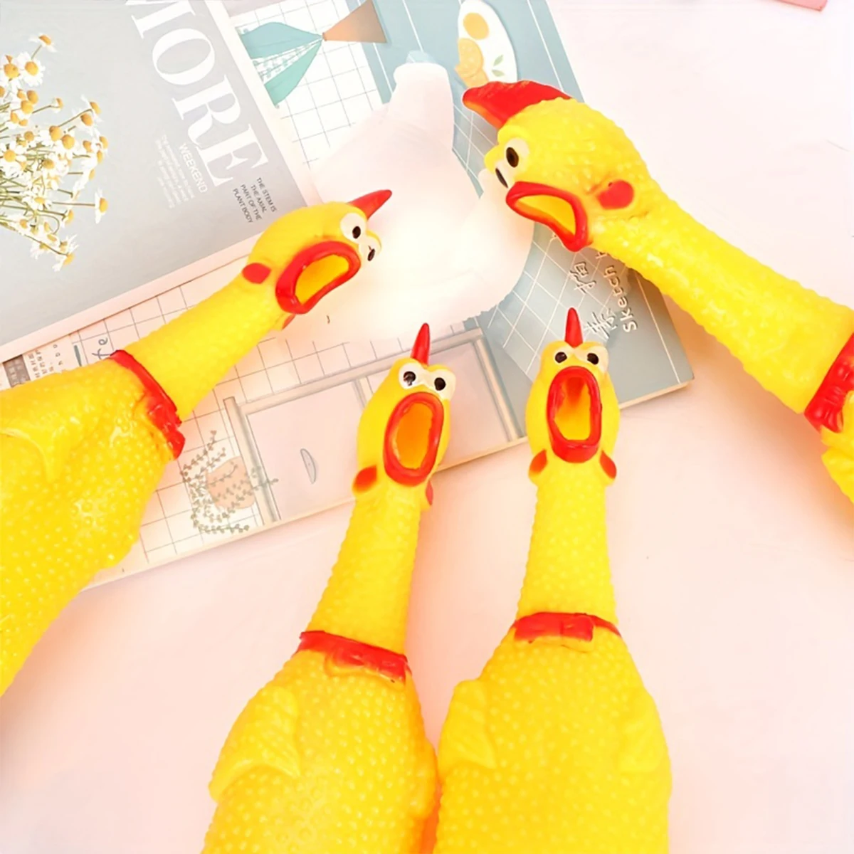 Chicken toy 1 Piece Funny Squeaking Rubber Squeezing Chicken