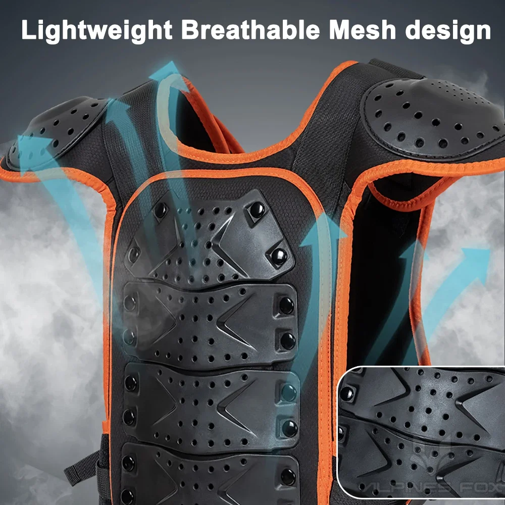 유소년 어린이 오토바이 바디 아머 조끼 아동 모토크로스 등 가슴 보호대 오프로드 더트 바이크 사이클링 보호 장비