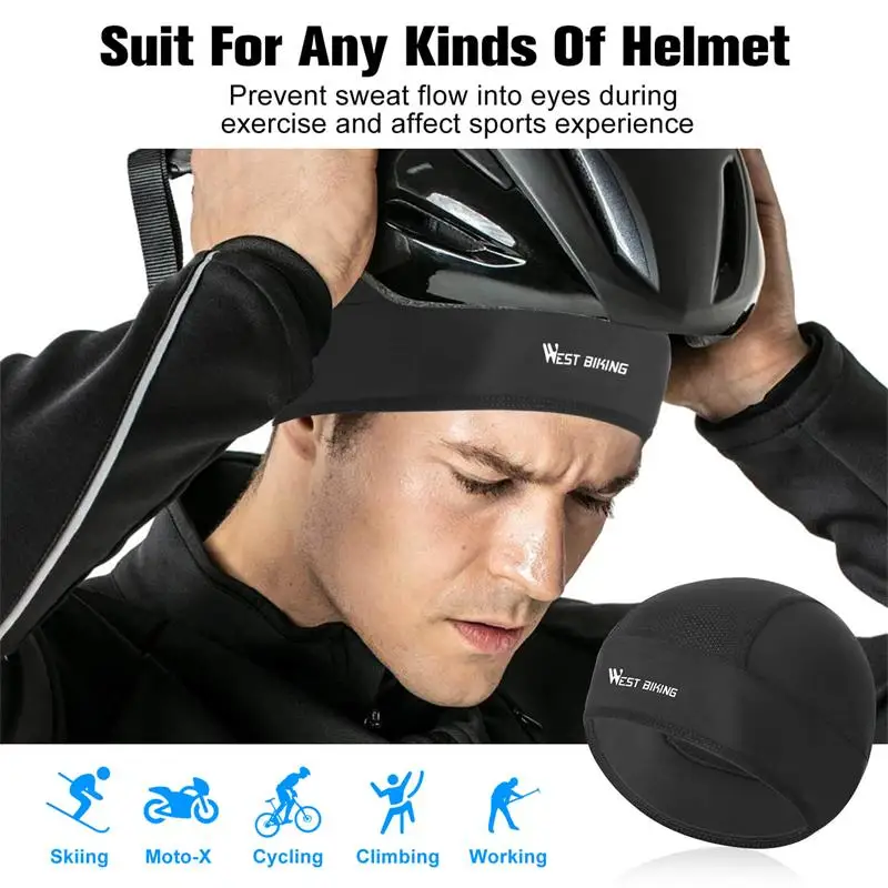 WEST BIKING Summer Cycling Skull Caps Anti-UV Bike Hat Helmet Liner Men Women Outdoor Running Skiing Motorcycle Bicycle Caps cycling headwear