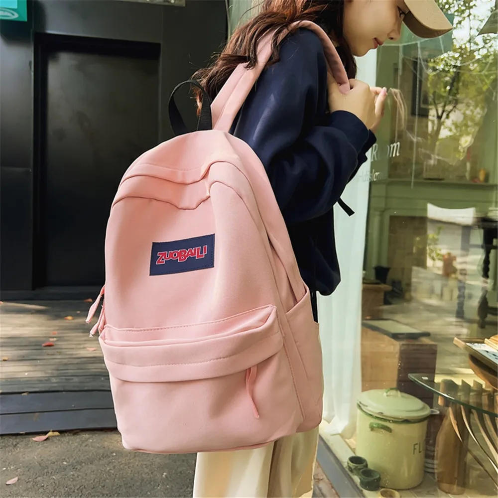 13 Candy Colors Nylon Women Travel Large Capacity Fashion Backpacks Teenager Boys Girls School College Students Simple Bookpacks 2