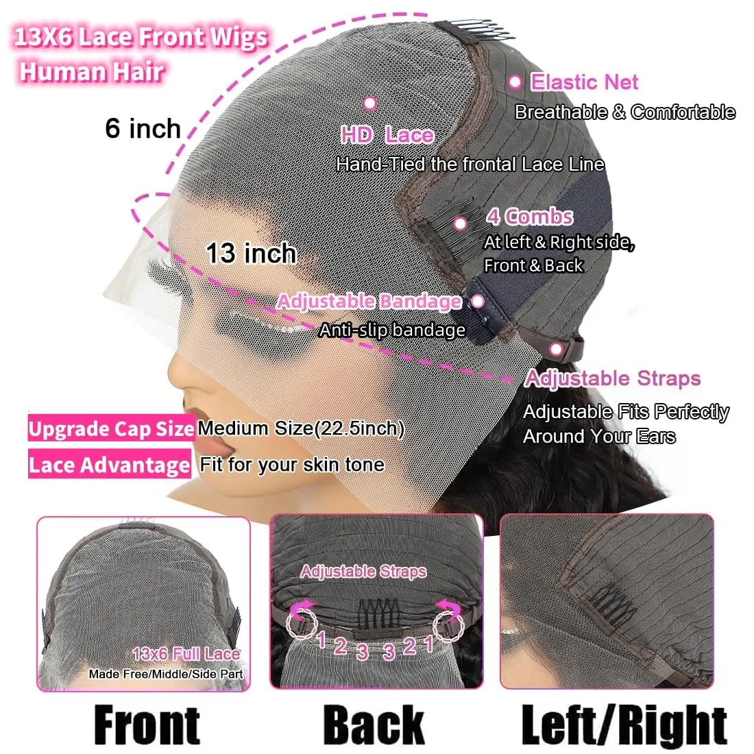 Curly 4x4 Glueless Lace Front Wig 100% Human Hair 13x6 HD Deep Wave Lace Frontal Wigs 13x4 Water 30 Inch Closure Kinky Wear Go