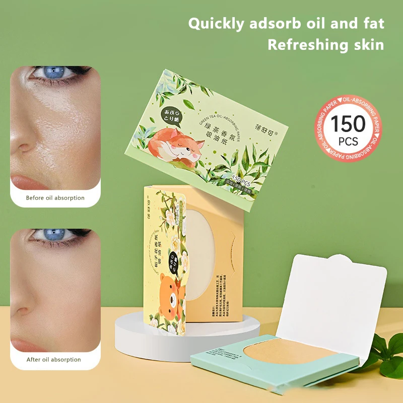 150pcs Protable Face Oil Blotting Paper Matting Face Wipes Facial Cleanser Oil Control Oil-Absorbing Cleaning Tools