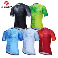 Ｘ-TIGER Cycling Jersey Men Short Sleeve Cycling Fit Lightweight Fabric Simple Chinese Style Cycling Shirt with 4 Back Pockets 1