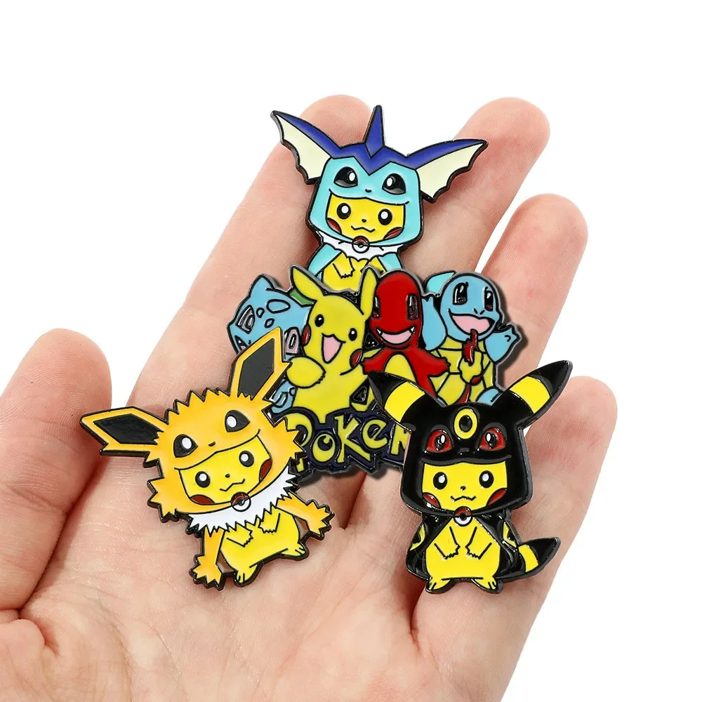 

Pokemon Pikachu Gengar Anime Brooches Lapel Pins Enamel Brooch Badges on Backpack Cute Jewelry Kids Clothes Accessories Decor