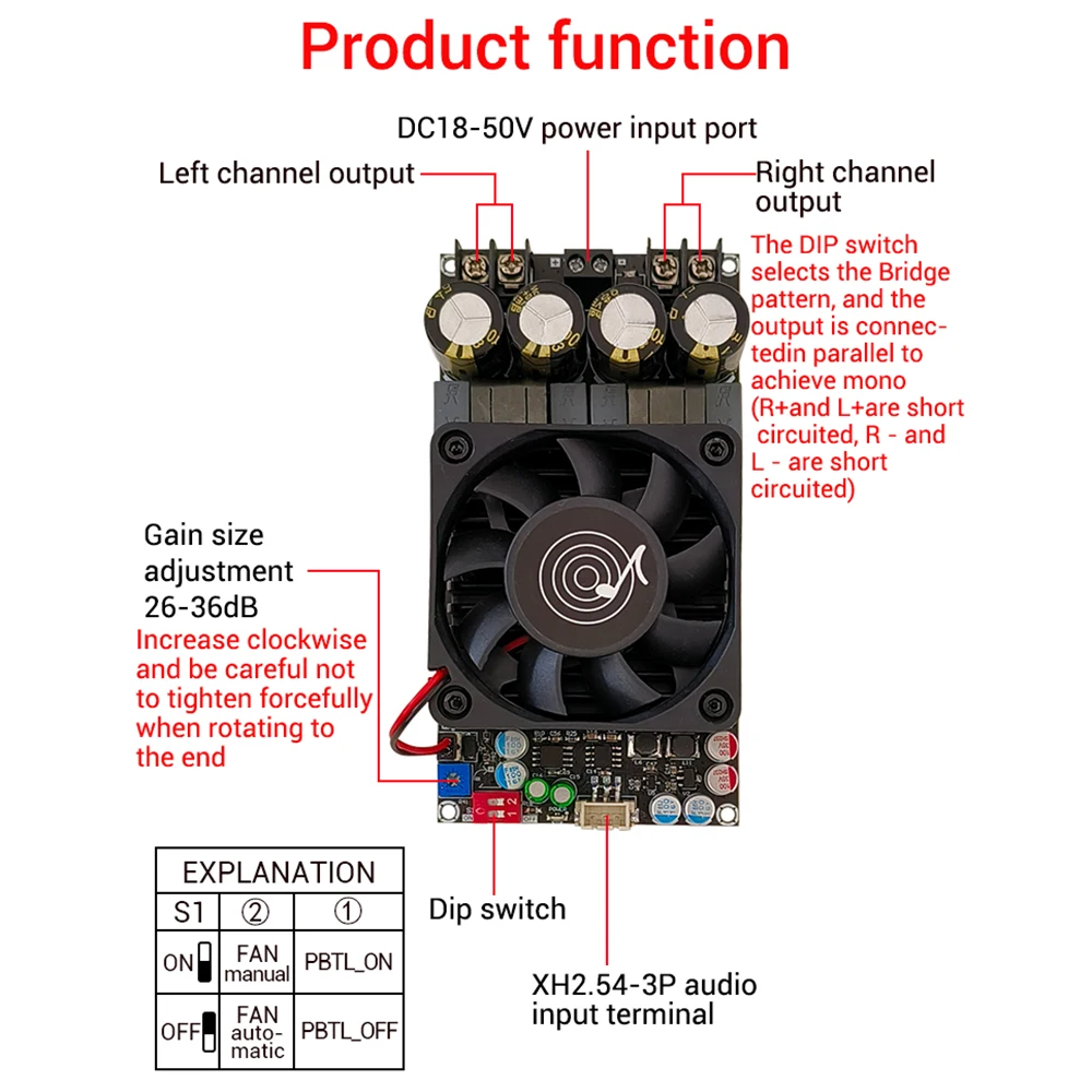 ZK-3002 TPA3255 순수 후면 레벨 디지털 앰프 보드 스테레오 300W x2 브리지 모노 600W AMP 우지 오디오 음악 앰프 보드