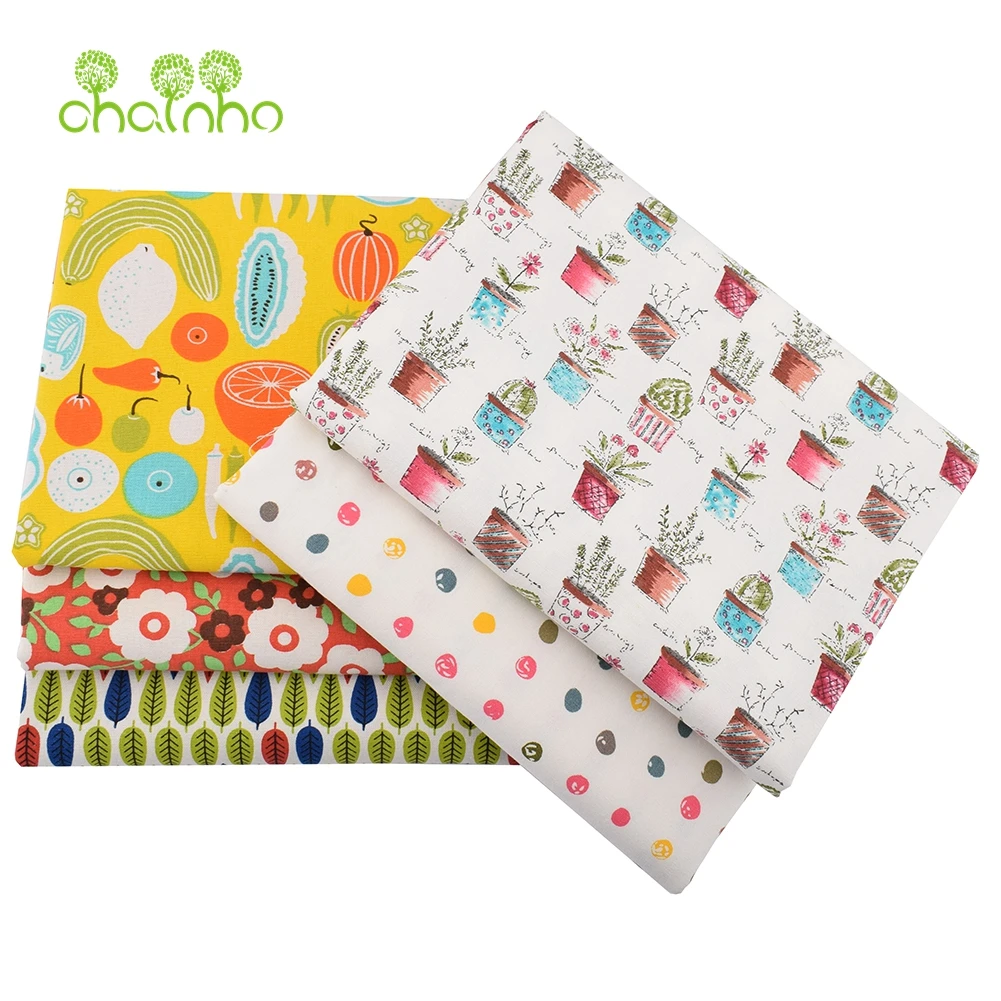 Chainho,Printed Cotton Linen Fabric,DIY Quilting Sewing Material,Cloth For Table,Sofa,Curtain,Bag,Cushion,Floral Series,15CLA8