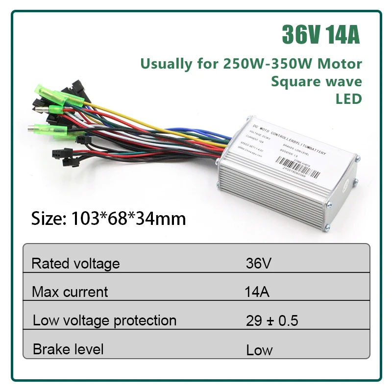 Description Picture 4 of itemElectric Bike Controller 36V 48V 14A 20A 25A 40A for Motor Power 250W 350W 500W 1000W 1500W 2000W DC Controller Ebike Parts LCD