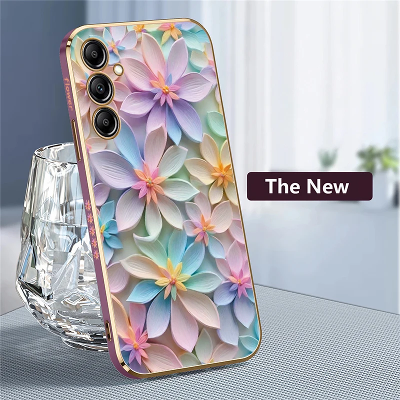 Floral Pattern Soft Silicone Plating Phone Case