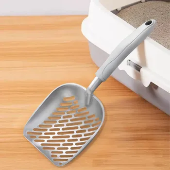 Aluminum Alloy Durable Long Handle Cat Litter Scoop Garbage Sand Scoop Pet Cleaning Tool Cat Supplies
