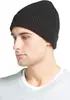 Unisex 100% Pure Cashmere Ribbed Cuffed Beanie Hat for Men Women Winter Thick Soft Warm Knitted Cold Hats Outdoor Ski Caps 6