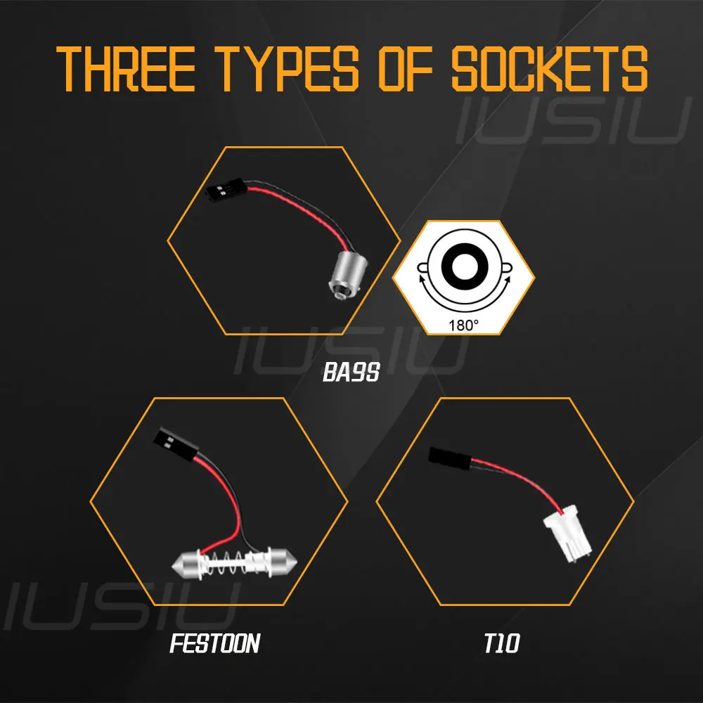 IUSIU LED ڵ ׸   Ʈ г  ,  , 12V-24V, 48SMD T10 BA9S , 31mm, 36mm, 39mm, 41mm, 28mm, 1PC