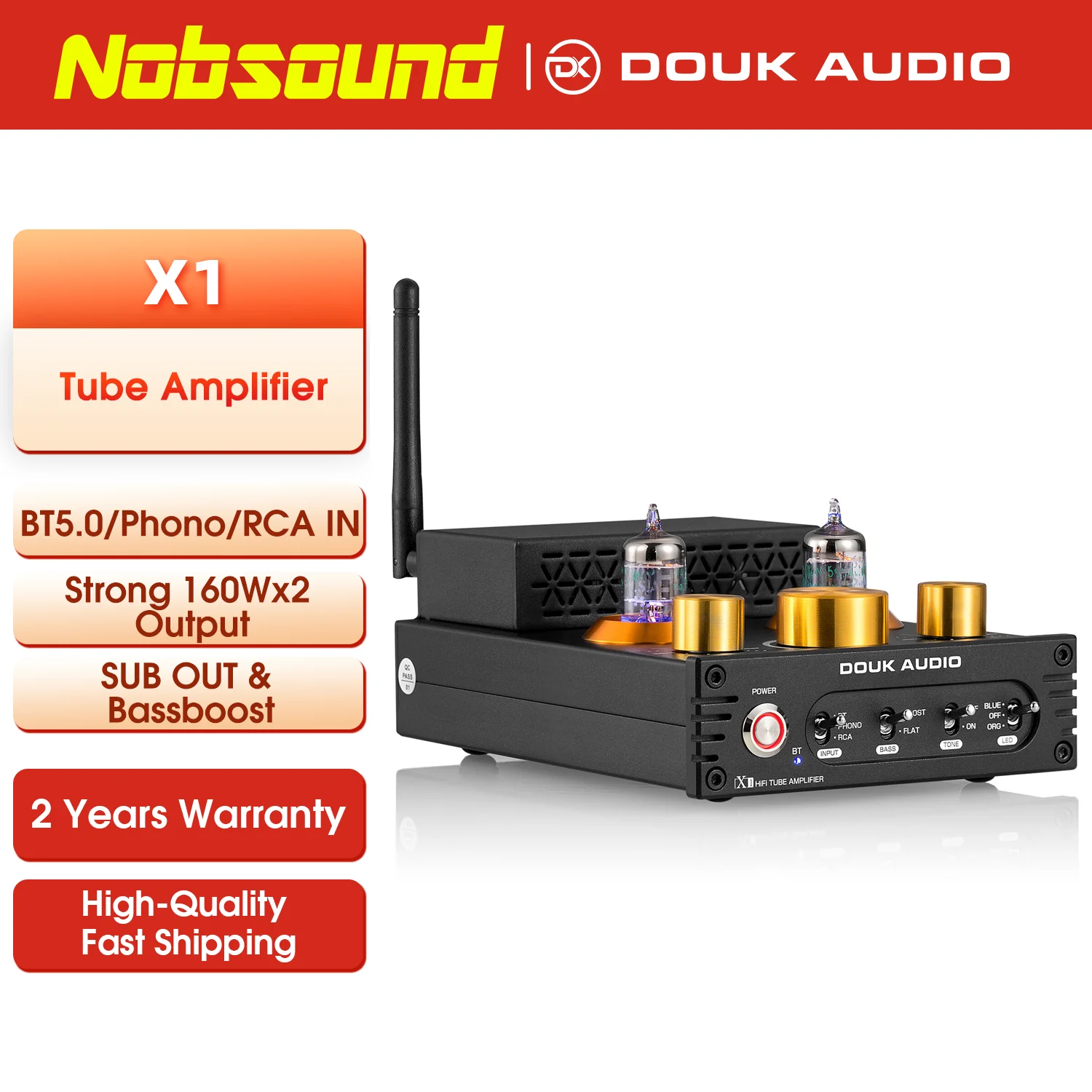 No sound Douk Audio X1 GE5654 真空管アンプ Douk audio-真空管アンプx1,hifi ge5654,bluetooth 5.0