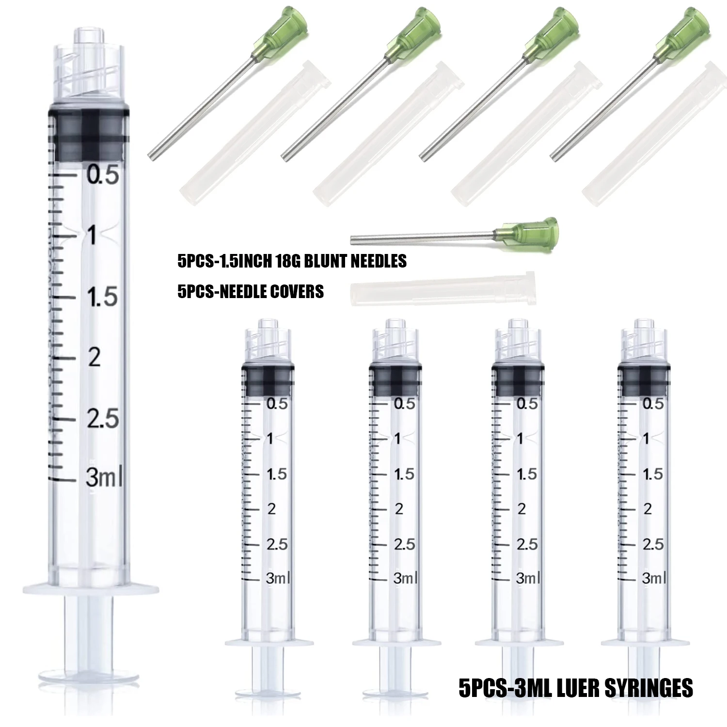 12 pz/set 1/3/5/10ml siringhe Set 14/18/20/25GA punta smussata ago con tappi Luer Slip siringa colla applicatore multifunzione