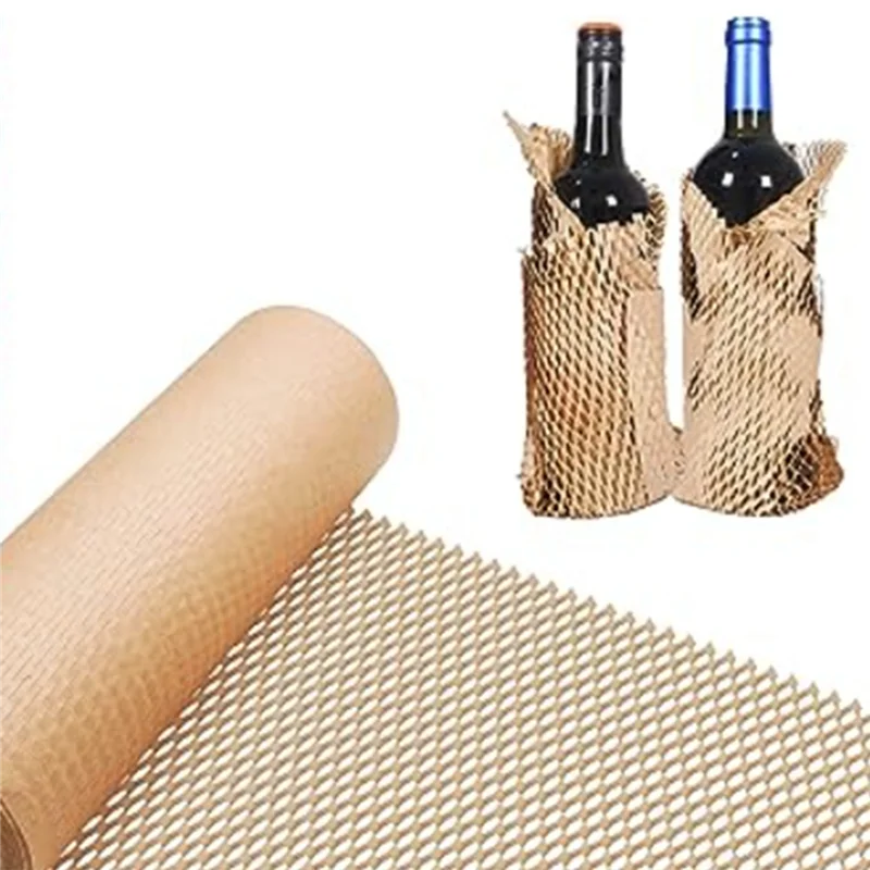 1PCS 벌집 종이 분해성 충돌 방지 그리드 벌집 포장지 브라운