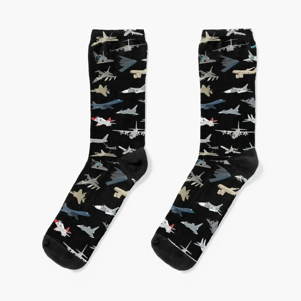 

Modern Military Airplanes Socks designer brand halloween Socks Men Women's