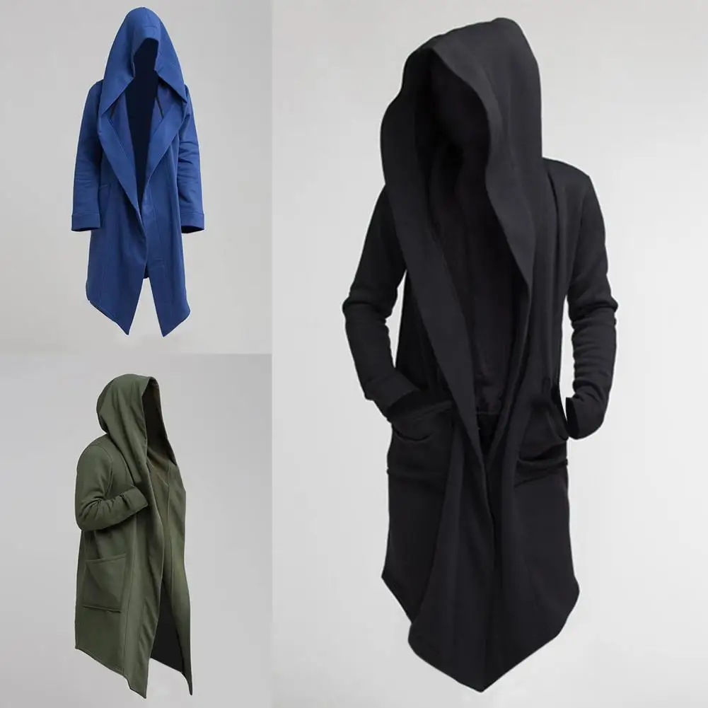 Meilicloth Capuchontrui voor heren, lange mouwen, hoodie, warme pullover, casual, kleurblok, hoodie, sweatshirt met capuchon, capuchonjack, marineblauw, S