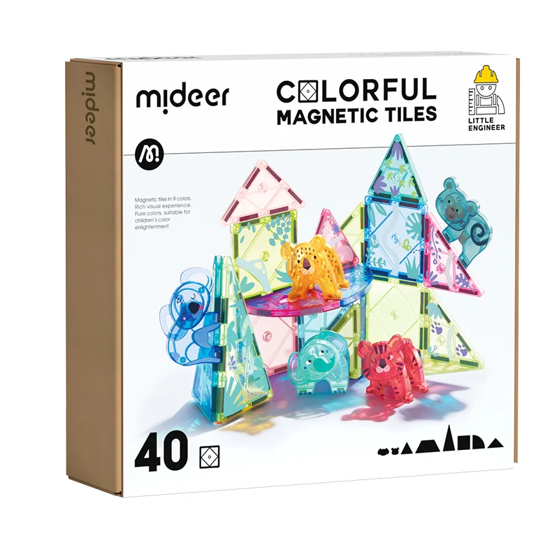 Mideer Kids Toys Building Blocks Colorful Magnetic Tiles Games for Children's Gift