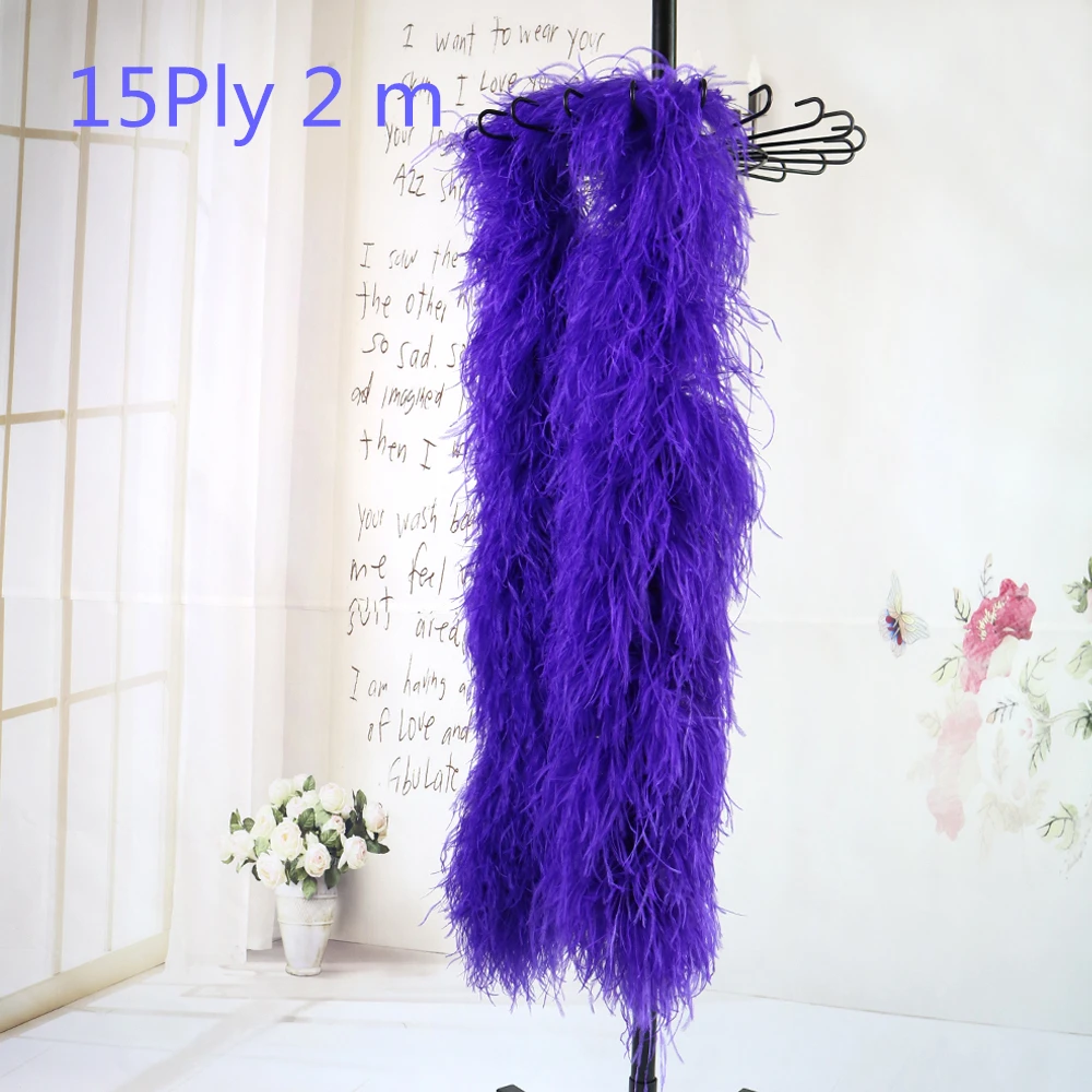 4ply Ostrich Feather Boas, Over 20 Colors to Pick Up (Purple)