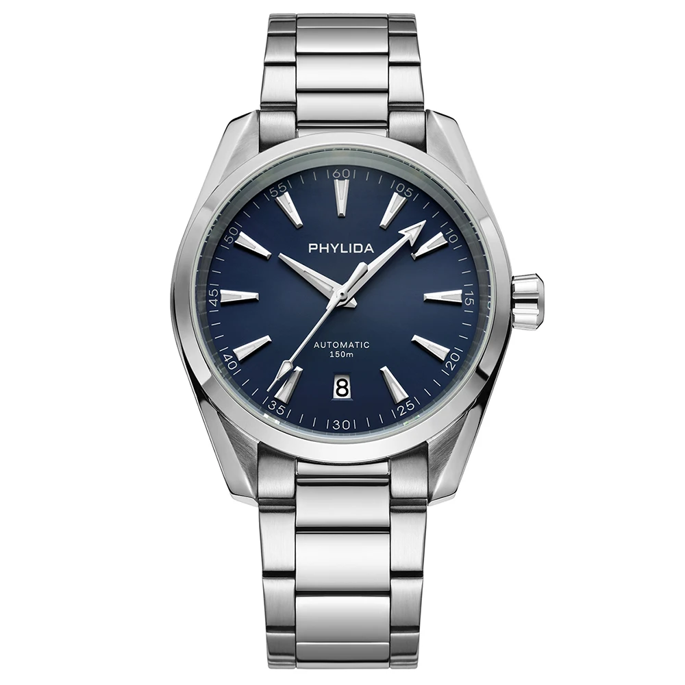 PHYLIDA Aqua 150m Automatic Watch Sapphire Crystal NH35A Mechanical Wristwatch 100WR Diver Watches for Men Sun-brushed Dial mechanical watch diver watch