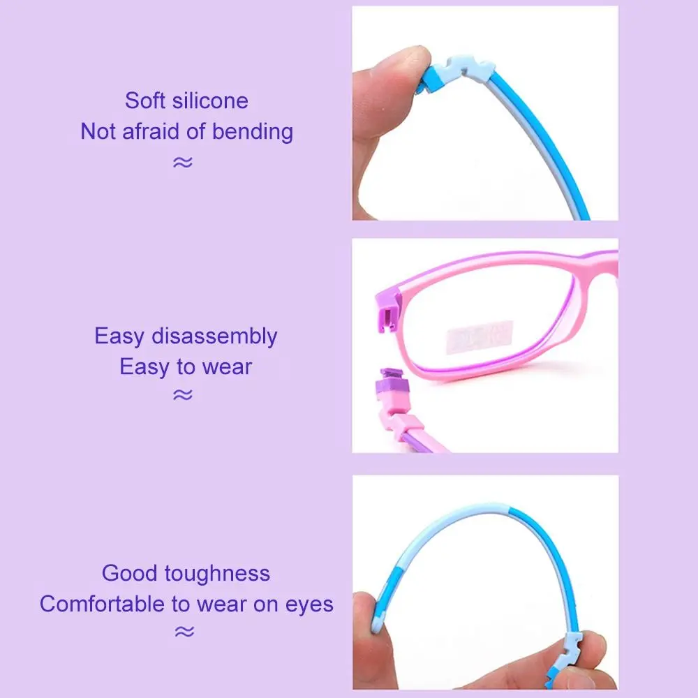 Eyeglasses Accessories 1 Pair Of Children Silicone Glasses Legs Snap-on Eyeglasses Arm Replacement