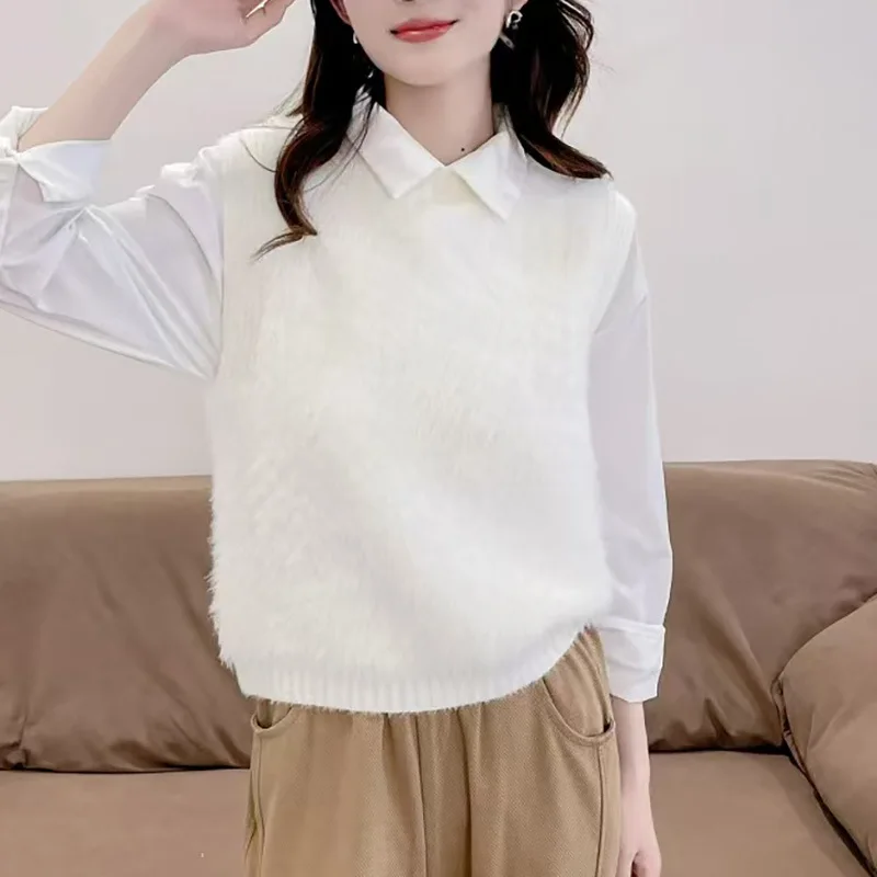 Women Knitted Sleeveless Sweater Vest Summer