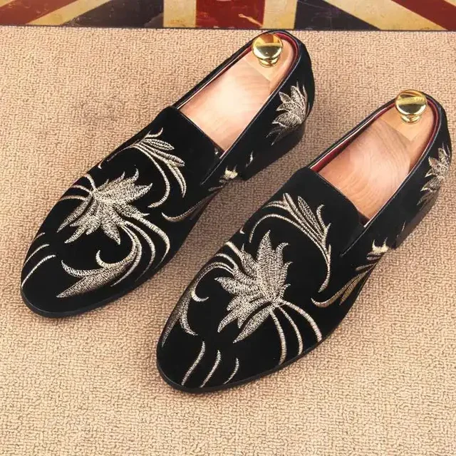 European Matte Embroidery Loafers 2