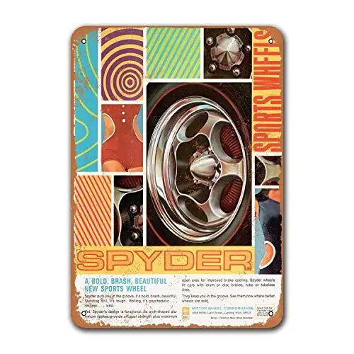 

1969 Spyder Wheels Vintage Car Tin Signs Metal Bar Poster Garage Bar Home Wall Decor Restaurant Coffee Club 8x12 inches