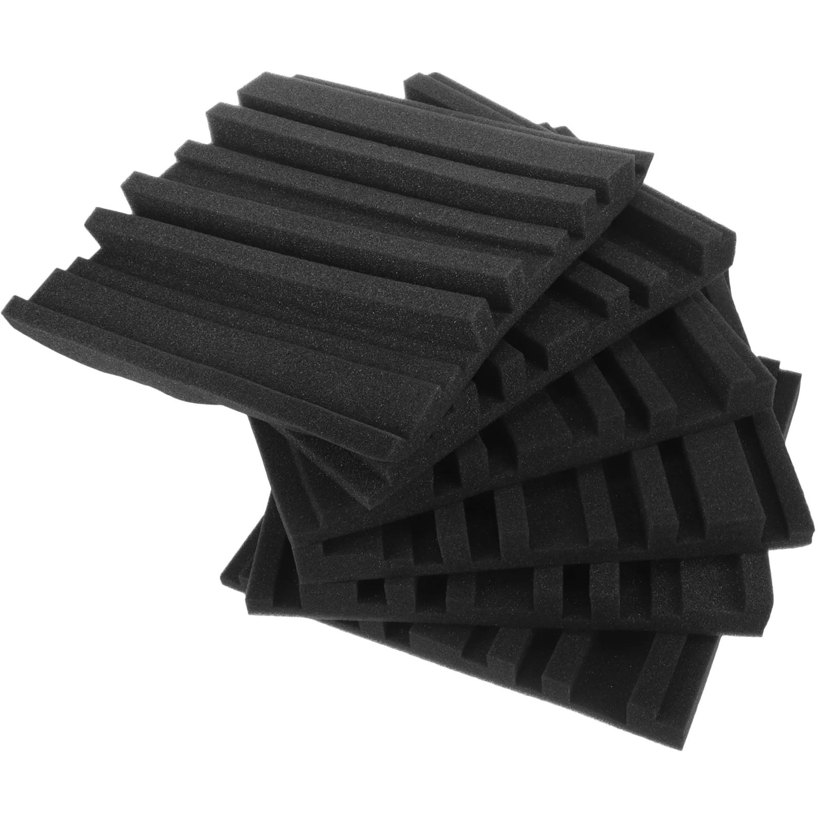 【100%-original】 6 Pcs Sound Absorbing Cotton 30x30x2 5cm Black High Density Retardant for Studio KTV Foam Panels Soundproofing Acoustic.