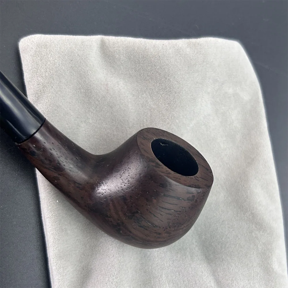 1pcs Handmade Natural Ebony Wood Pipe Durable Sandalwood Tobacco Smoke Pipes With Pipe Bag tobacco pipe