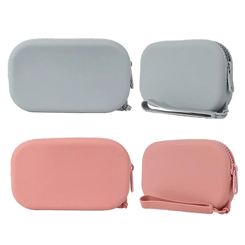 Mini Silicone Organizer Cosmetic Bag Waterproof Smooth Zipper Wallet Coin Purse Travel Pouch Earphone Bag Lipstick Storage Bag