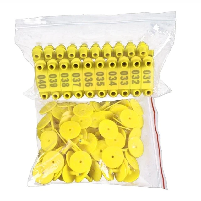 100PCS Poultry Animal Identification Ear Tags with Number Calf Ear Tags Apply to Cattle Sheep Farm Animal Feeding Tools 4