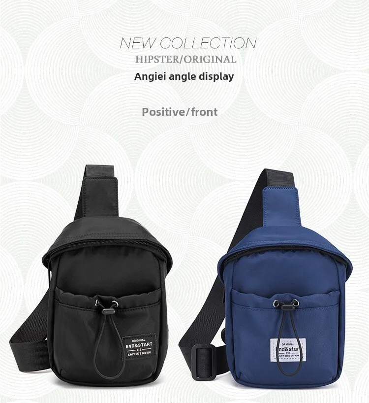 Mini Waist Bag Men's Trendy Brand Shoulder Messenger Bag Personality Fashion Trend Ins Chest Bag Mobile Phone Bag Small Lightweight Waist Bag_voghion.com