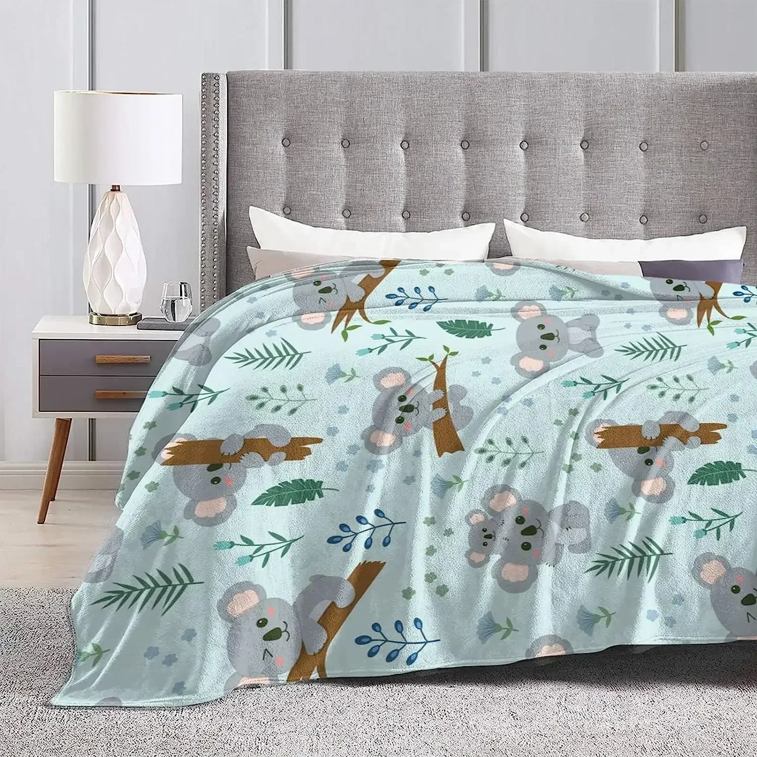 Koala Blanket Ultra Plush All Season Lightweight Cozy Flannel Throw Blanket for Bed Chair Car Sofa Couch Bedroom 50"x40" 5