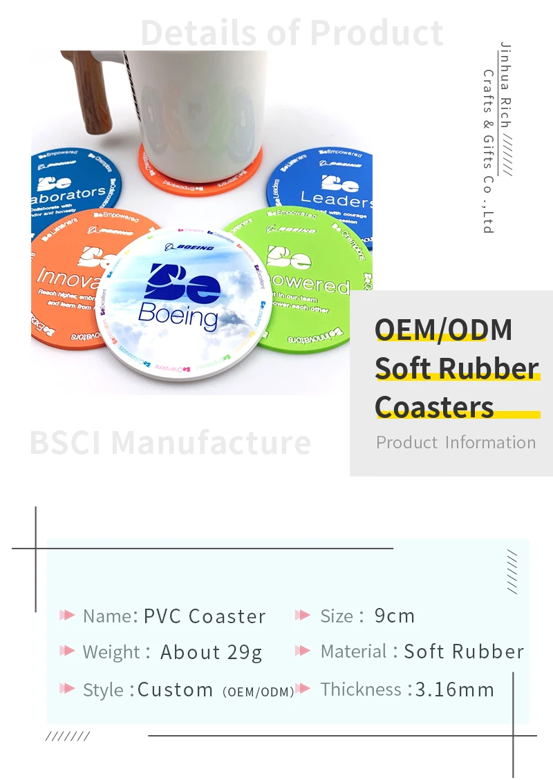 Factory Custom Soft PVC Rubber Silicone Coasters Customization 3D Custom Silicone Rubber Coaster Cup Mat Coaster Silicone Sofa 4