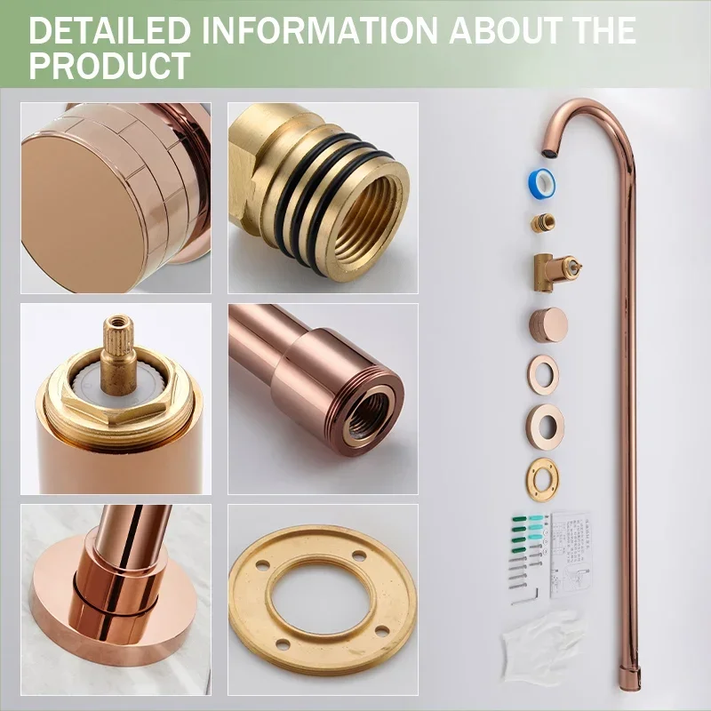 Floor Standing Bathtub Faucet Brass Body Hot Cold Mixer with Handle Rose Gold Independent Faucet Chrome Grey Black 6