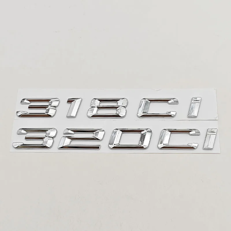 3D ABS 자동차 레터 로고 318Ci 320Ci 325Ci 리어 트렁크 배지 스티커 BMW 318Ci 320Ci 325Ci E46 자동차 테일 마킹 액세서리
