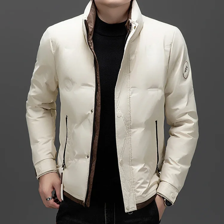 thumbnail image 1 of Chaqueta de plumón ultraligera corta con cuello alto para hombre, ropa de diseñador para hombre, chaqueta de invierno 2024 con relleno de plumón de pato para hombre, abrigo para hombre, 1 of 5
