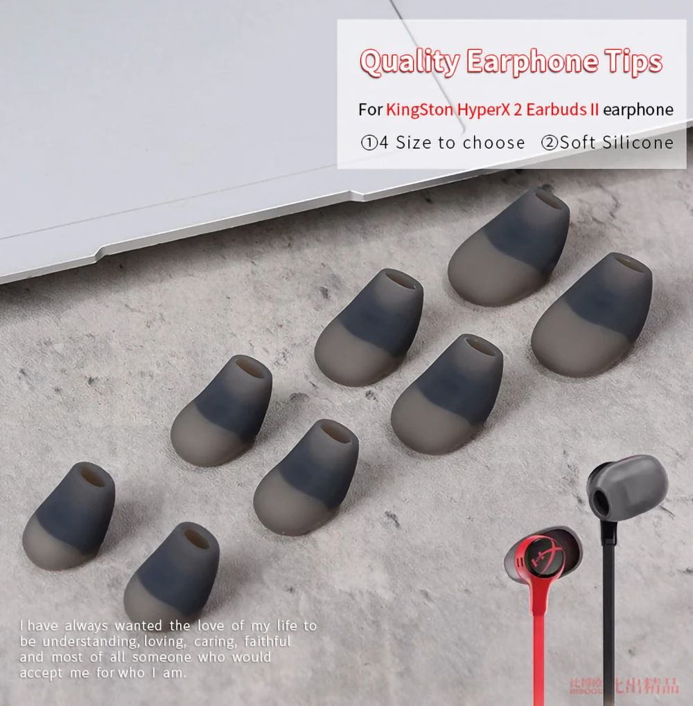 Silicone Ear Tips for Kingston HyperX 2 Cloud Earbuds II Eartips for HyperX Cloud2 Skylark Anti-drop Earphone Tips Earplugs