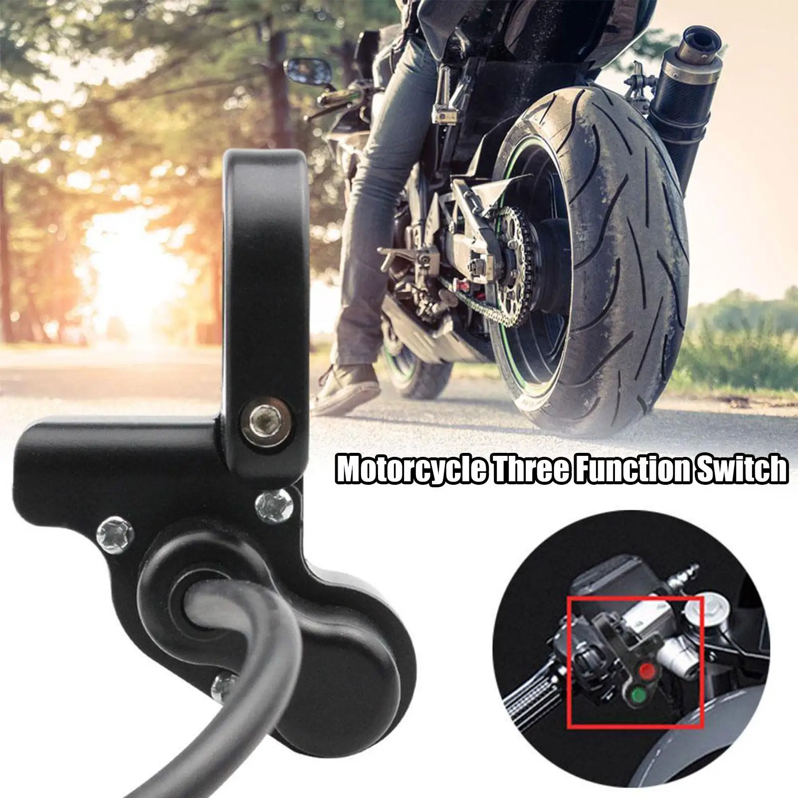 

7/8in Motorfiets Stuur Koplamp On/Off Schakelaar Licht Voor Spotlight Schakelaar Aluminiumlegering Knop Fog Waterdichte Sco D0R6