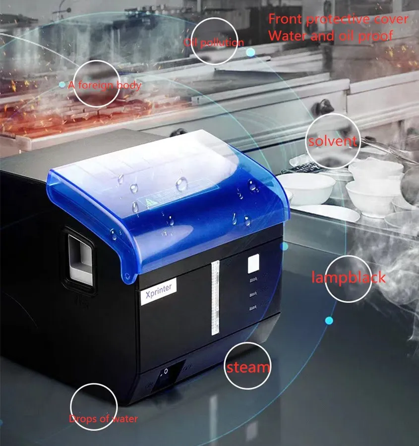 Cozinha Impressora de Recibos Usb Mais Ethernet Serial Wifi Bluetooth Som e Luz Alarme Pos Impressora Novo Xp-c260m 80 mm - Imagem 6