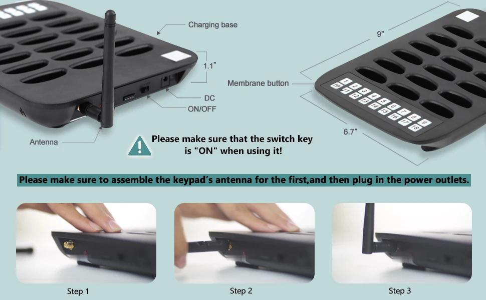 Description Picture 2 of itemWireless Calling System Biper Beepers 18 Pager for Restaurant Equipment Fast Food  Kitchen Cafe Shop