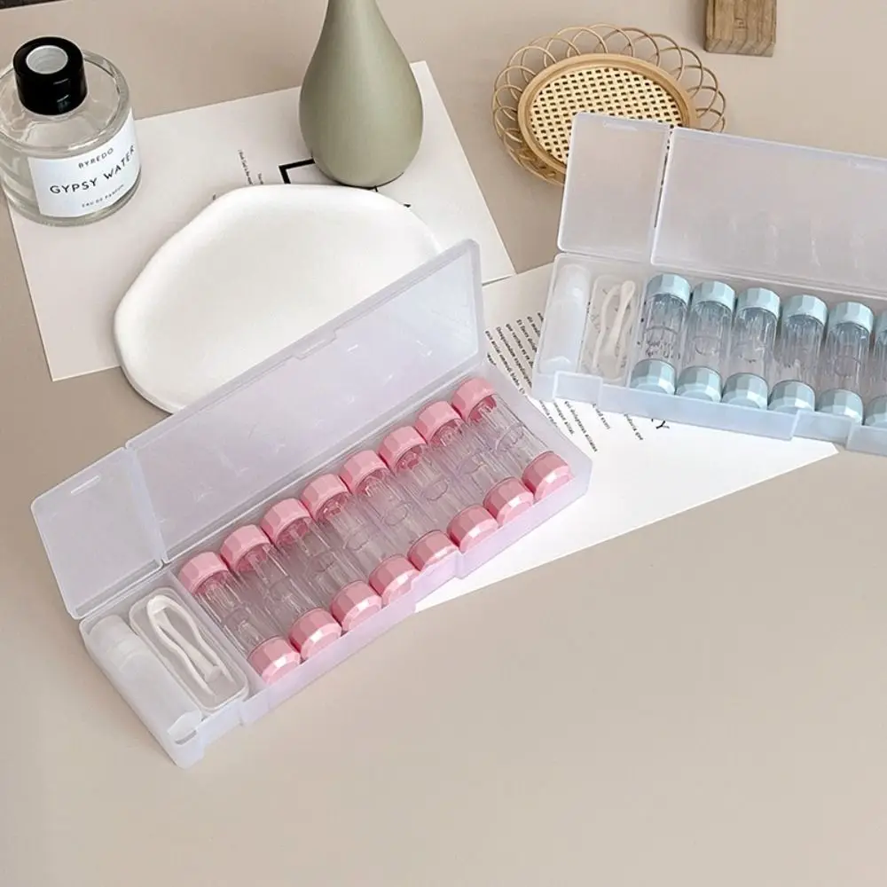 Stylish Portable Colored Contact Lens Case Set - 8-Piece Travel Container