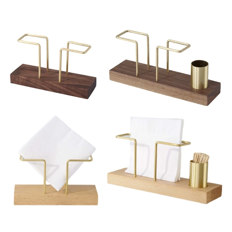 

4 Styles Tissue Holder Toothpick Holding Wooden Napkin Container Clip for Hotel Dropship