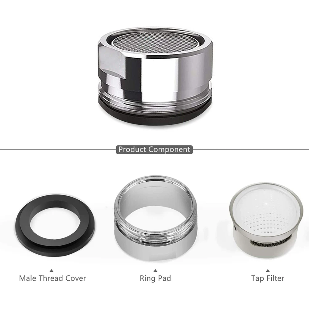 Faucet Aerator 3PCS Brass Water Saving Faucet Tap Aerator M24 Thread Bathroom Faucet Bubbler Stainless Steel Replaceable Filter Mixed Nozzle