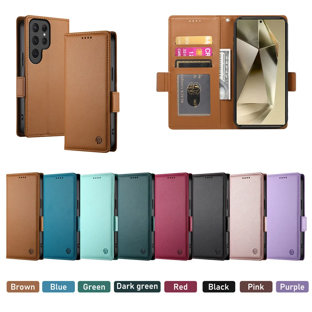 Premium Flip Wallet Phone Case with Card Slot and Kickstand - PU Leather Cover