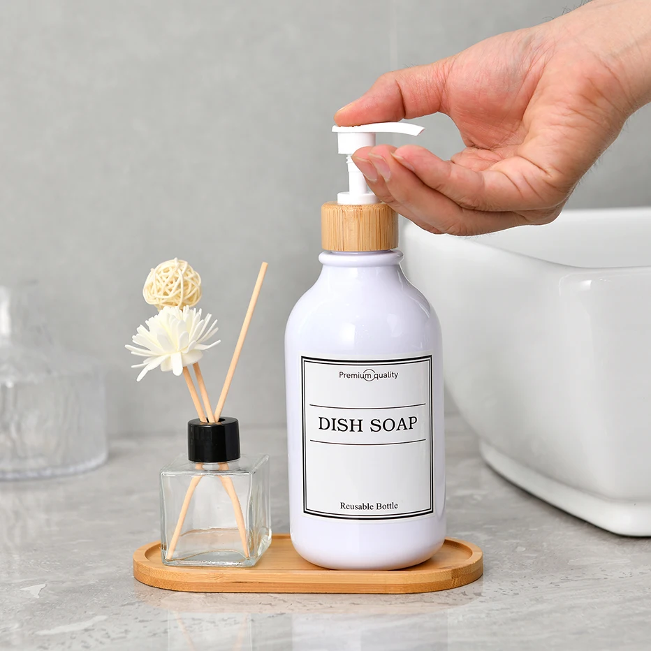 Wooden Soap Dispenser Tray Vanity Countertop Bottles Organizer Holder Round Square Candles Jewelry Storage Tray for Bathroom soap dispenser tray countertop storage rack