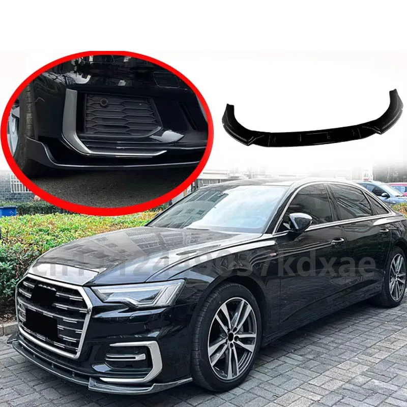 2018-2025 아우디 A6 S6 C8 S라인 차량용 프론트 범퍼 립 블레이드 디퓨저 로워 스플리터 스포일러 바디 키트 튜닝 자동차 액세서리