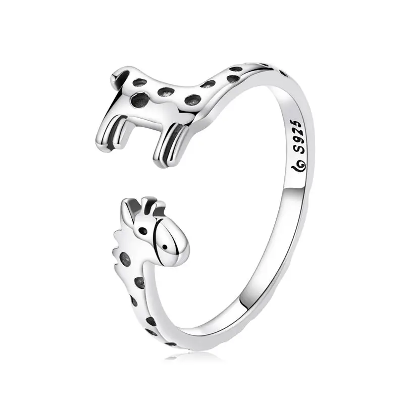 Elegant Adjustable Sterling Silver Zircon Open Ring