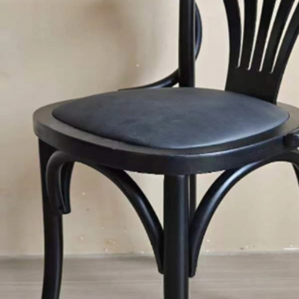 Vintage Cafe Arm Chair Modern Dining Room Coffee Shop Indoor Outdoor PU Wood Material Restaurant Hotel