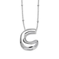 FLOLA Silver Plated Bubble Letter Pendant Necklaces For Women Initial Letter A-Z Necklace Custom Name Copper Jewelry nkeq63 - Image 4
